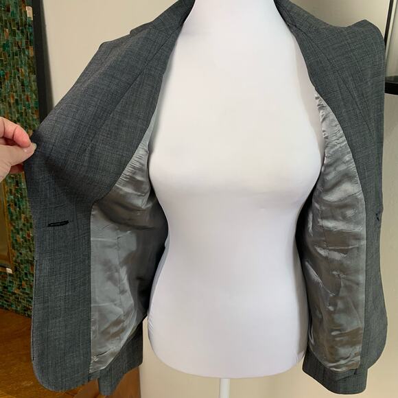 Kasper Size 8 Women's One Button Blazer Jacket Gray Career Work Minimalist - Picture 8 of 12